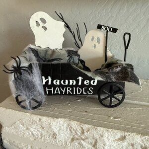 DIY wooden wagon into Halloween candy dish/decor